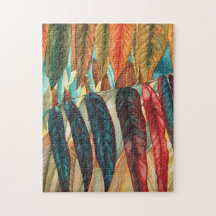 contemporeuze kleurige herfstbladkleuren absorbere legpuzzel