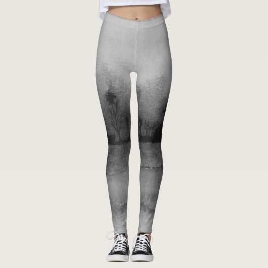 contemportaal abstract arty design zwart-wit leggings (Voorkant)