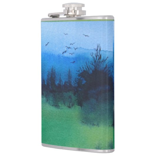 contemportie abstract ontwerp van kleurrijk landsc heupfles (Links)