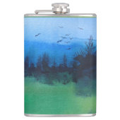 contemportie abstract ontwerp van kleurrijk landsc heupfles (Voorkant)