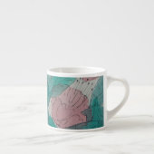 contempory sketchy roze bloemen en bladeren floral espresso kop (Rechts)