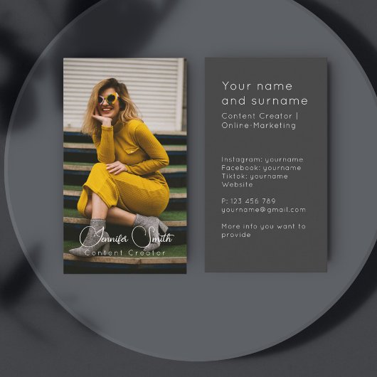 Content Creator add your photo Business Card Visitekaartje