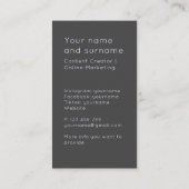 Content Creator add your photo Business Card Visitekaartje (Achterkant)