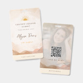 Content Creator Badge Photo QR Code Aesthetic (Voor- en achterkant)