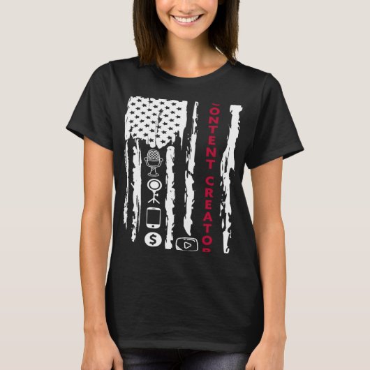 Content Creator blogger influencer Amerika T-shirt (Voorkant)