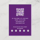 Content Creator Influencer Foto Paarse Modern Visitekaartje (Achterkant)
