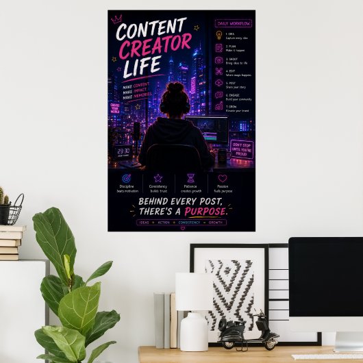Content Creator Leven Poster (Thuiskantoor)