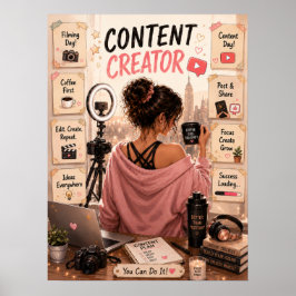 Content Creator Leven Poster | Maker Kamer Muur Ku