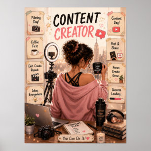 Content Creator Leven Poster   Maker Kamer Muur Ku