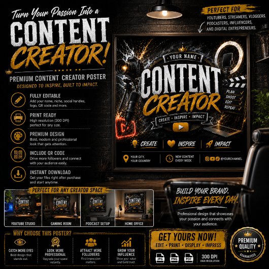 Content Creator Poster | Invloedgever & Streamer
