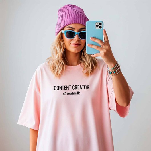 Content Creator + uw naam voor sociale media T-shirt