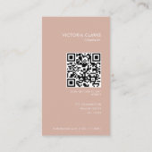 Content Creator Verticale Blush White Arch QR-code Visitekaartje (Achterkant)