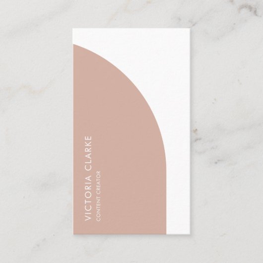 Content Creator Verticale Blush White Arch QR-code Visitekaartje (Voorkant)
