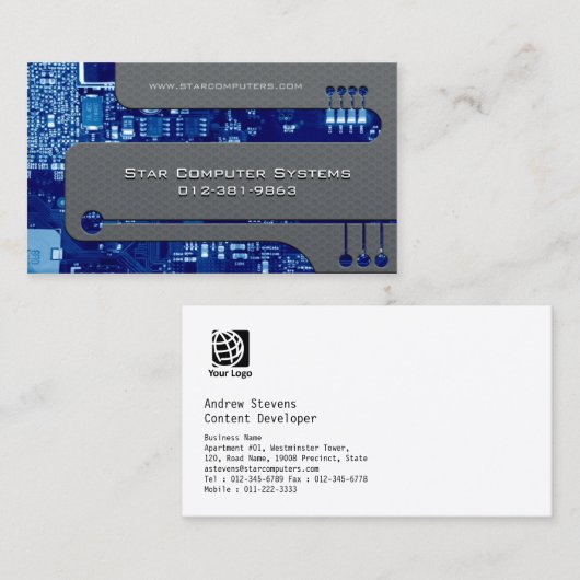 Content Developer Visitekaartje Circuits Cutaway (Voorkant / Achterkant)