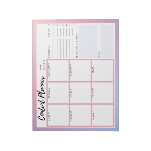 Content Planner Notitieblok (Linkerzijde)