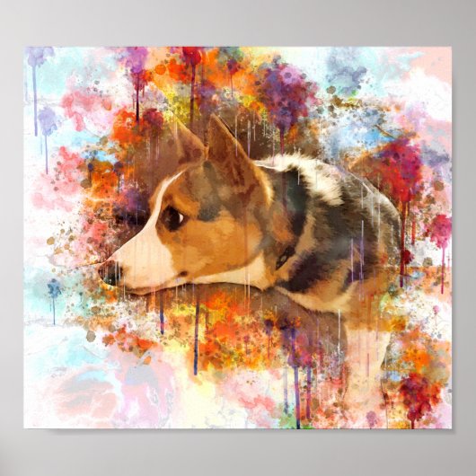 Contented Welsh Corgi Poster (Voorkant)