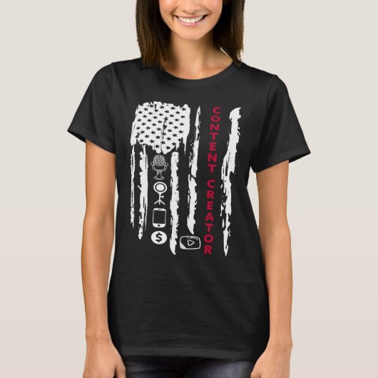 Contentmaker blogger vlogger influencer Amerika T-shirt (Voorkant)