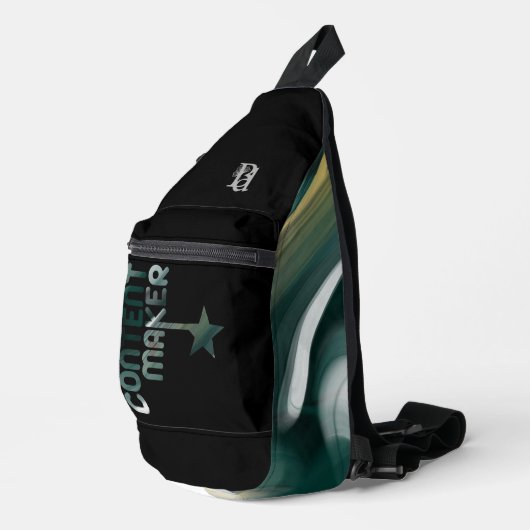 CONTENTMAKER Sling Bag Trend Abstract Groen (Rechterhoek)