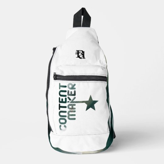 CONTENTMAKER Sling Bag Trend Abstract Groen (Voorkant)