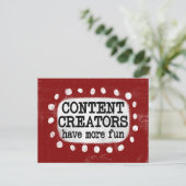 Contentmakers hebben meer plezier in het Briefkaar Briefkaart (Staand voorkant)