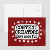 Contentmakers hebben meer plezier in het Briefkaar Briefkaart (Voorkant / Achterkant)