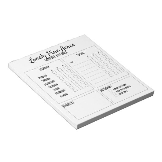 Contentplanner Notitieblok (Schuin)