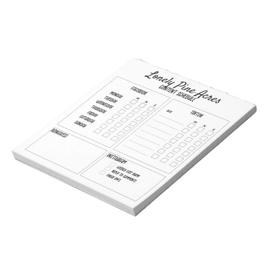 Contentplanner Notitieblok (Linkerzijde)