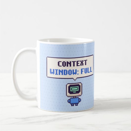 Contextvenster: Volledige Grappige AI Pixel Mok (Links)