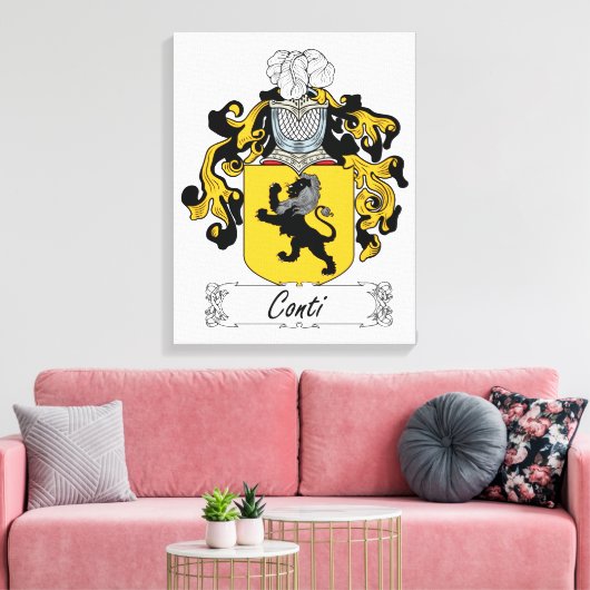 Conti Family Crest Canvas Afdruk (Insitu (Woonkamer))