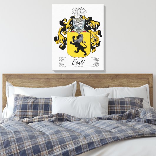 Conti Family Crest Canvas Afdruk (Insitu (Slaapkamer))