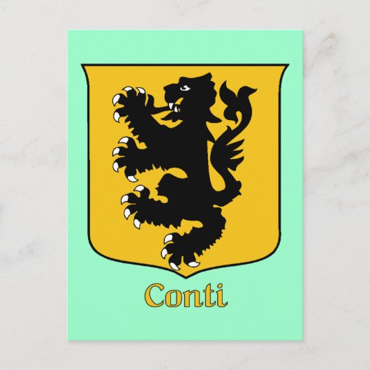 Conti Family Shield-Briefkaart Briefkaart (Voorkant)