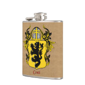 Conti Heraldisch Schild met Helm en Mantel Heupfles (Links)