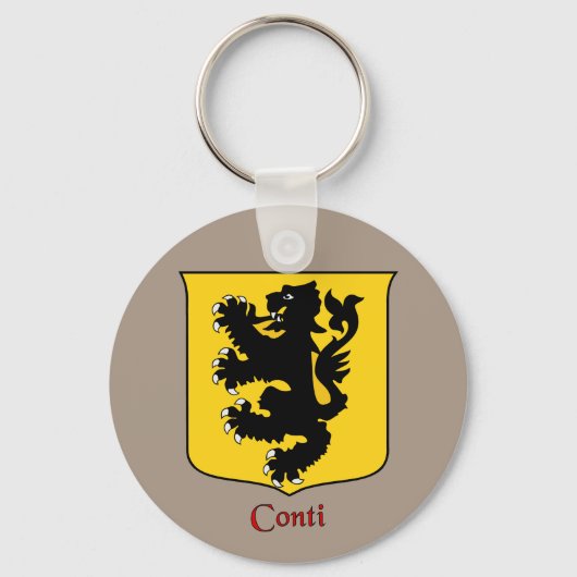 Conti Italiaanse achternaam Historisch Schild Sleutelhanger (Voorkant)