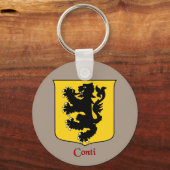 Conti Italiaanse achternaam Historisch Schild Sleutelhanger (Voorkant)