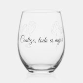 Contigo, todo es mejor wijnglas zonder voet (Achterkant)