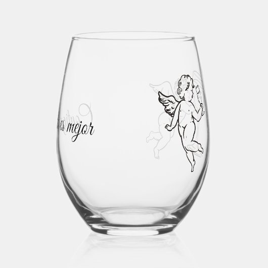 Contigo, todo es mejor wijnglas zonder voet (Rechts)