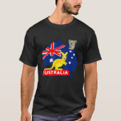 Continent Kangaroo Koala op de vliegkaart van Aust T-shirt (Voorkant)