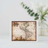 Continent of America Old Map Feestdagenkaart (Staand voorkant)