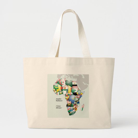 Continent van Afrika Mooie Mama Afrika Kleurrijk Grote Tote Bag (Voorkant)