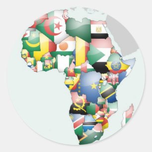 Continent van Afrika Mooie Mama Afrika Kleurrijk Ronde Sticker