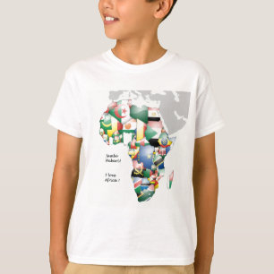 Continent van Afrika Mooie Mama Afrika Kleurrijk T-shirt