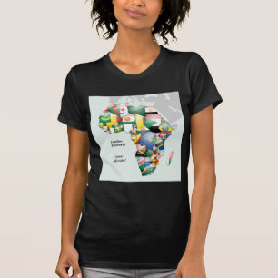 Continent van Afrika Mooie Mama Afrika Kleurrijk T-shirt