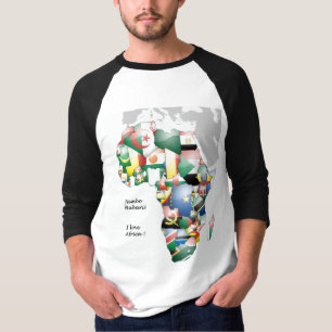 Continent van Afrika Mooie Mama Afrika Kleurrijk T-shirt