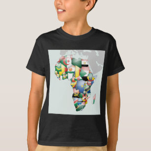Continent van Afrika Mooie Mama Afrika Kleurrijk T-shirt