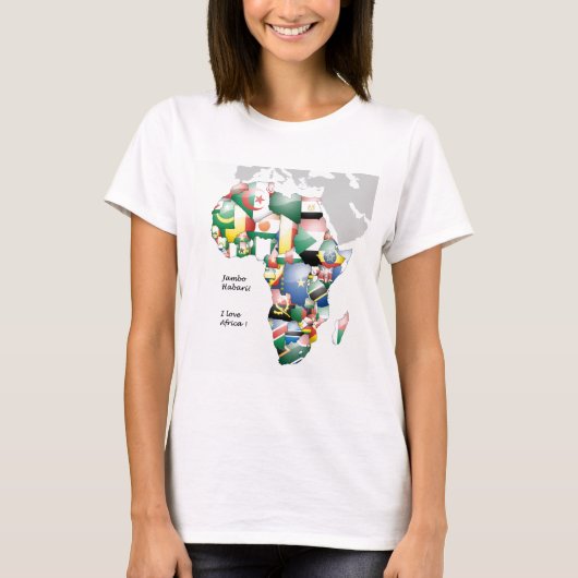 Continent van Afrika Mooie Mama Afrika Kleurrijk T-shirt (Voorkant)