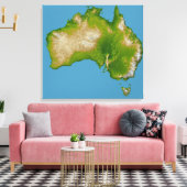 Continent van Australië Canvas Afdruk (Insitu (Woonkamer))