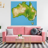 Continent van Australië Canvas Afdruk (Insitu (Woonkamer))