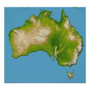 Continent van Australië Foto Afdruk