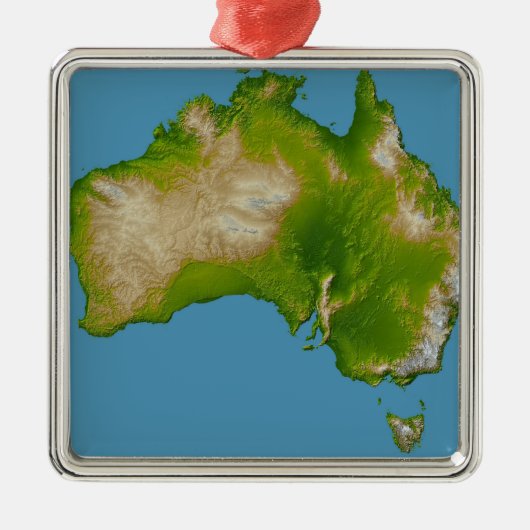Continent van Australië Metalen Ornament (Voorkant)
