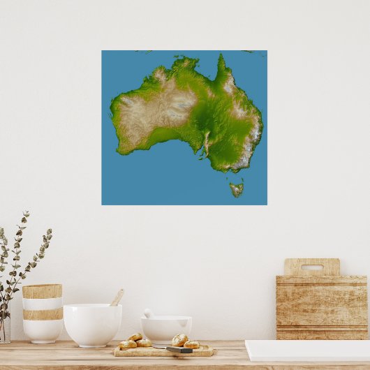 Continent van Australië Poster (Keuken)